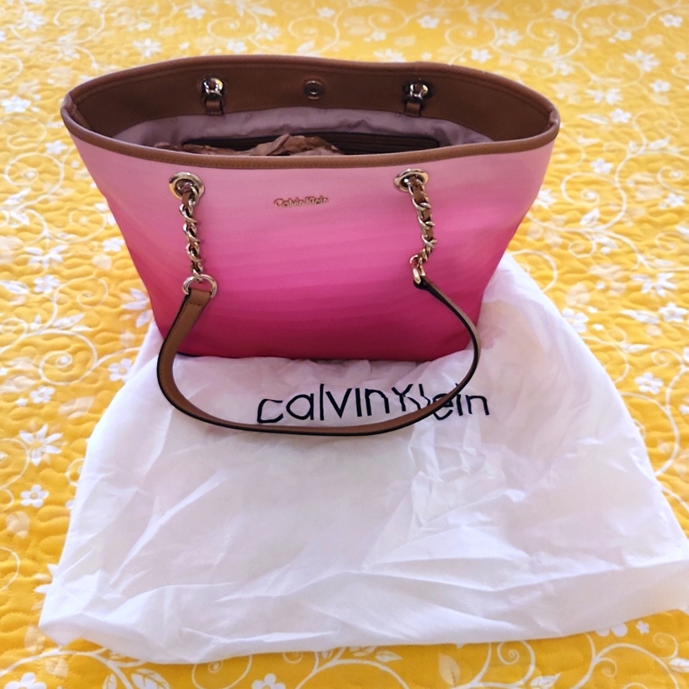 Pink Ombre Summer Collection with gold chain/tan strap